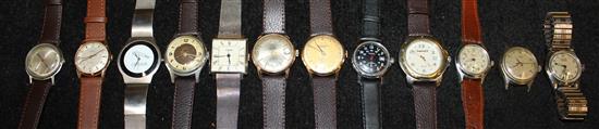 Gents Cynthia Tavanies watersport wristwatch and 11 other assorted watches
